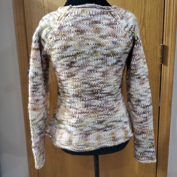 Sleeping on snow anthropologie variegated tan yellow cream bulking knit cardigan - Picture 4 of 7